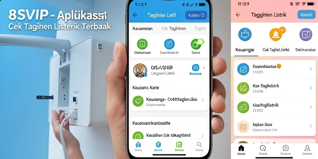Antarmuka aplikasi Cek Tagihan Listrik 8SVIP yang user-friendly.