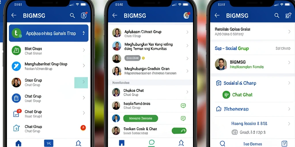 Antarmuka pengguna BIGMSG yang menarik dan mudah digunakan untuk Chat Grup.