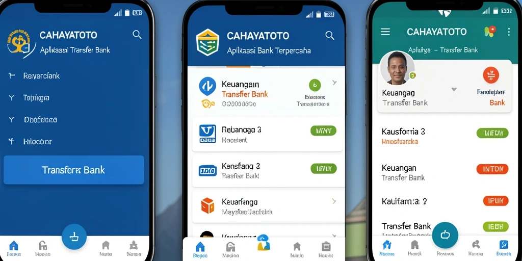 Screenshot antarmuka CAHAYATOTO yang menampilkan fungsi Transfer Bank.