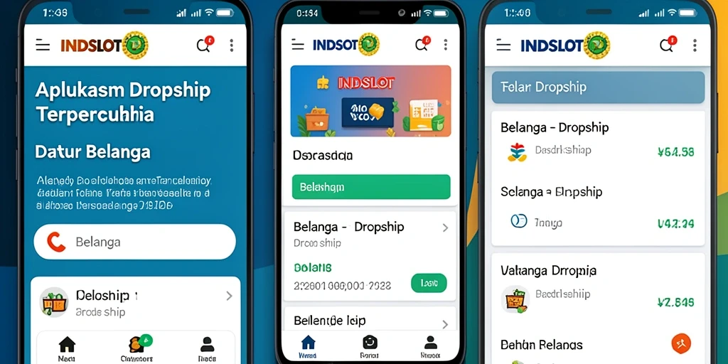 Antarmuka aplikasi INDSLOT yang memudahkan transaksi dropship.