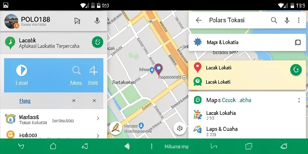Tampilan antarmuka aplikasi POLO188 dengan fitur pelacakan lokasi.