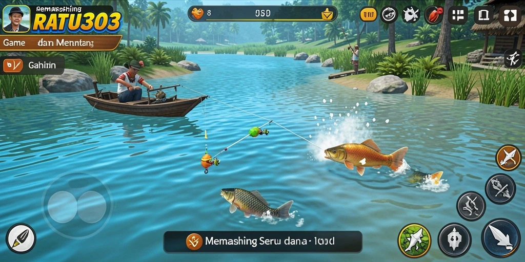 Antarmuka pengguna RATU303 saat memancing yang menarik dan interaktif.