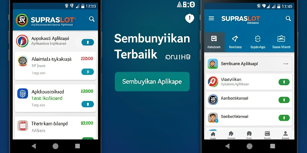 Tampilan antarmuka <strong>SUPRASLOT</strong> menunjukkan fitur sembunyikan aplikasi dengan jelas.