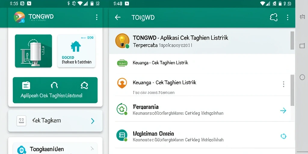 Tampilan antarmuka TONGWD untuk cek tagihan listrik